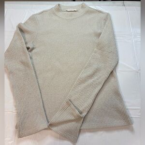 Double Zero Cream Ribbed Crew Neck Sweater